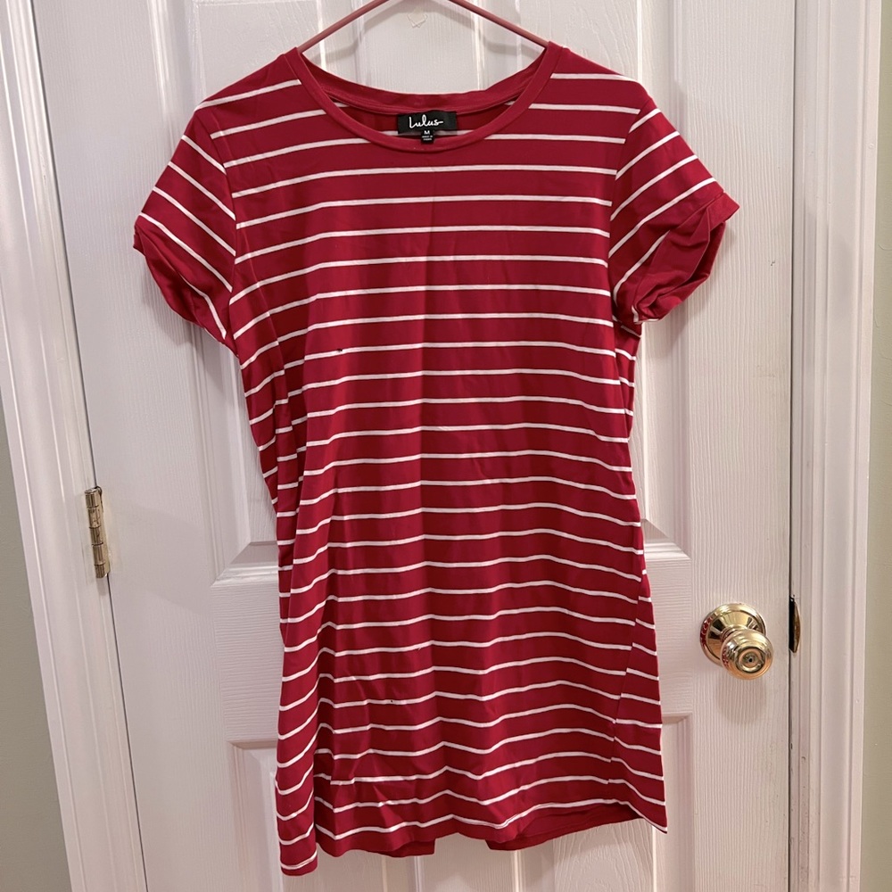 Red and White Striped Dress